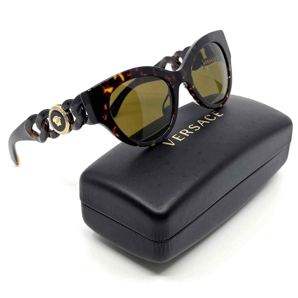 Womens Versace Havana Italy 52mm Sunglasses